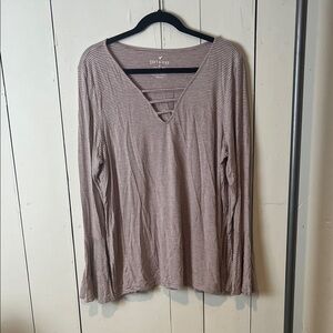 American Eagle Outfitters Soft & Sexy Striped Long Sleeve Tee Size XXL